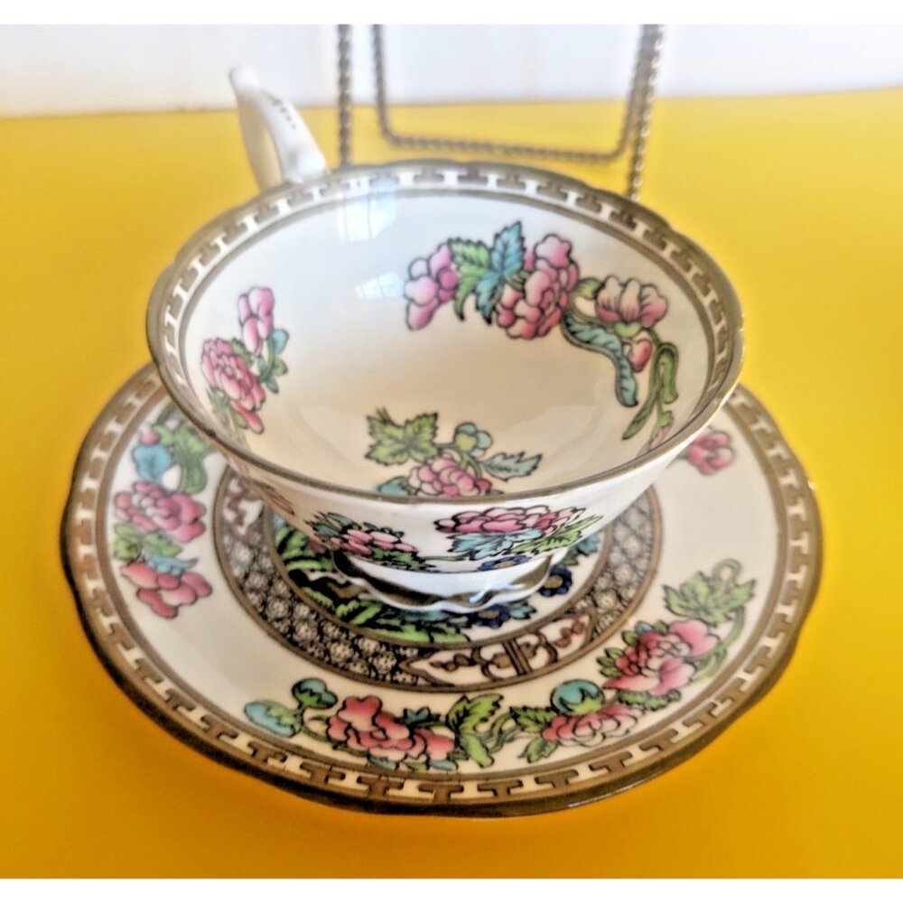 Coalport Indian Tree Tea Cup & Saucer Set 1950's